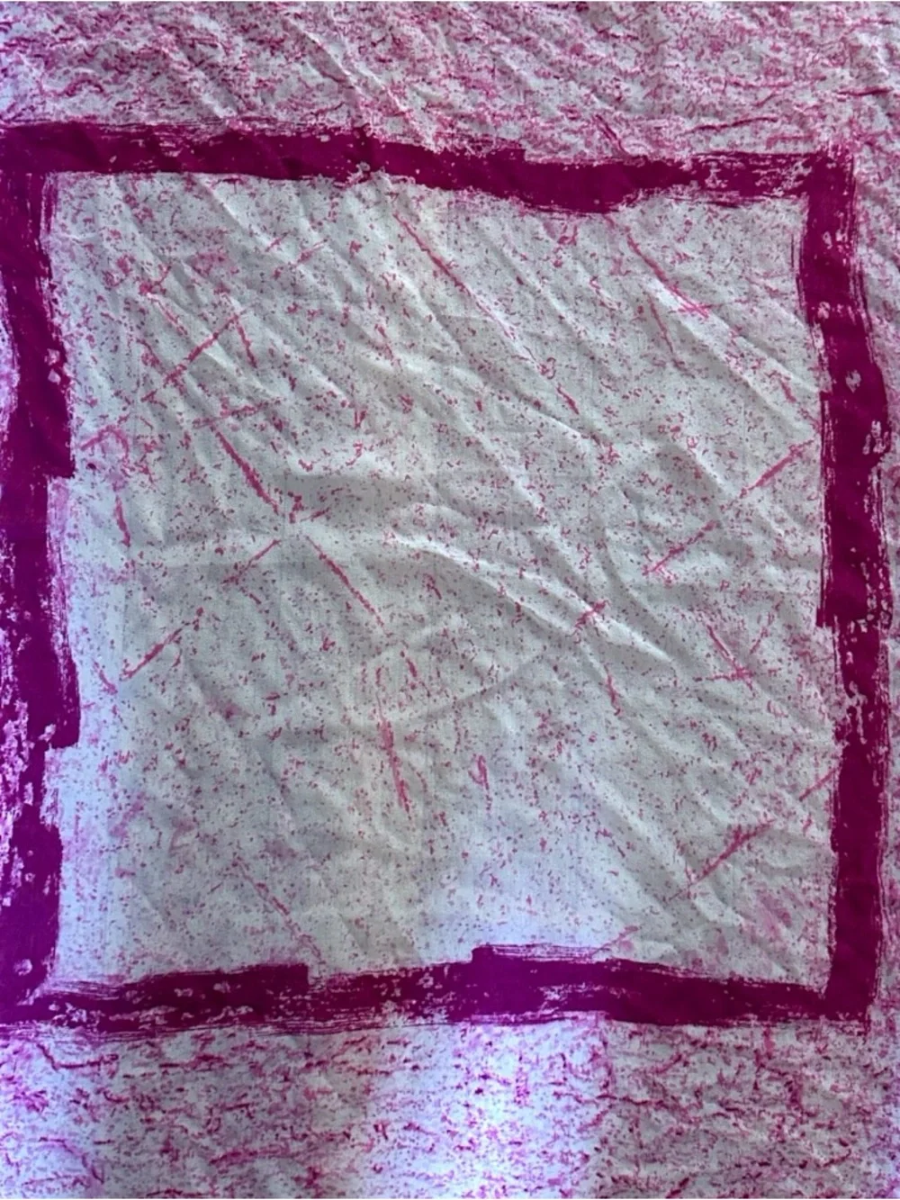 VINTAGE PINK WHITE ABSTRACT SILK SCARF SQUARE